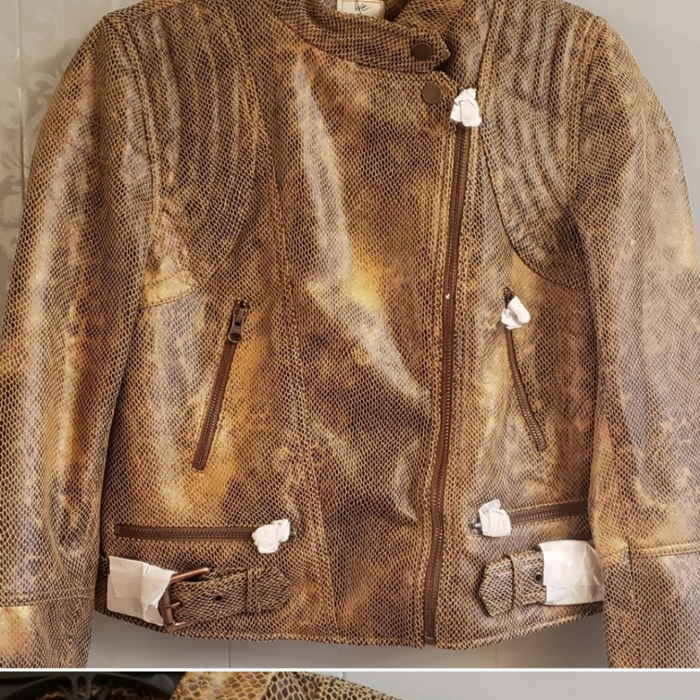 FREE PEOPLE SNAKE FÉNIX FAUX-LEATHER JACKET - Picture 7 of 12